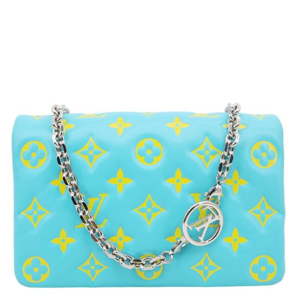 Louis Vuitton  Coussin Pochette Monogram Embossed Leather Crossbody Bag Ice Blue - Picture 1 of 12